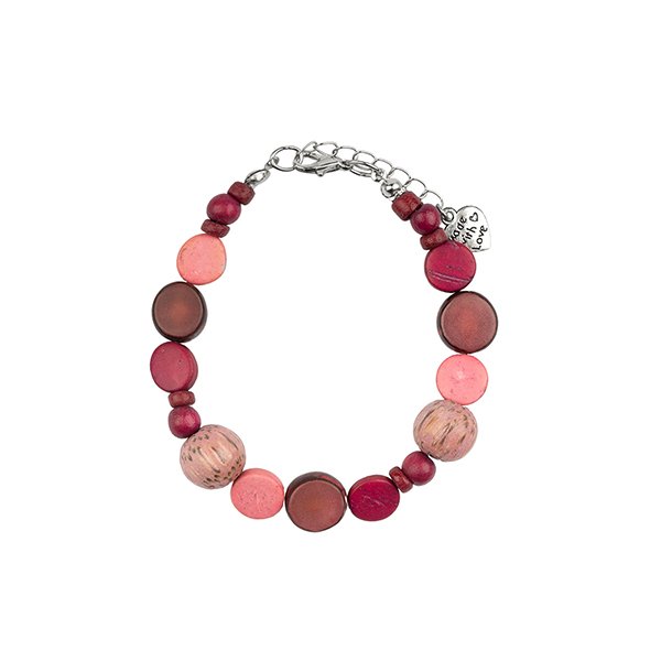 Armband Buri/Kokos Mix Beerentöne / CONTIGO Fairtrade Onlineshop
