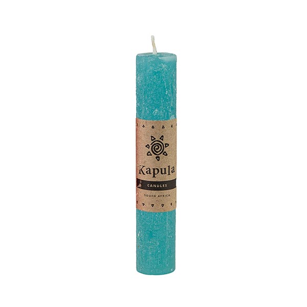 Stabkerze 12cm FROSTED türkis, Kapula (Stück) / CONTIGO Fairtrade Onlineshop