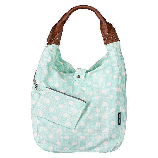 Tasche HOBOBAG DOTS türkis, Baumwollcanvas