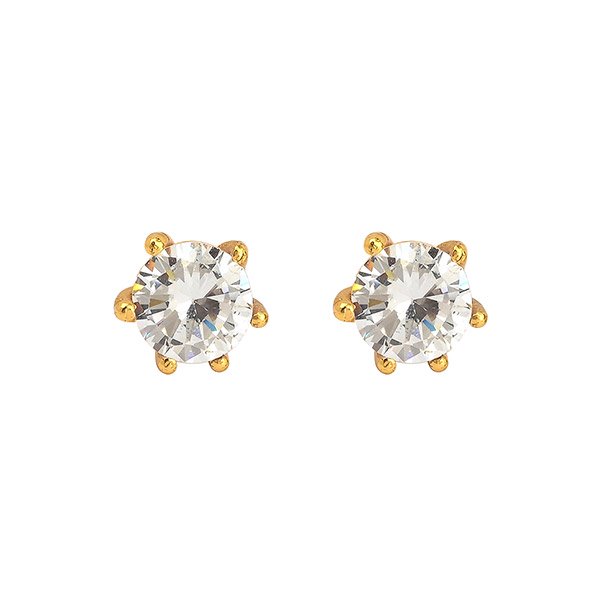 Ohrstecker, Basic, Zirkonia, 22K vergoldet