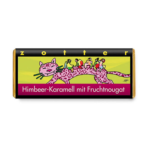Zotter - Himbeer-Karamell mit Fruchtnougat 70g BIO / CONTIGO Fairtrade Onlineshop