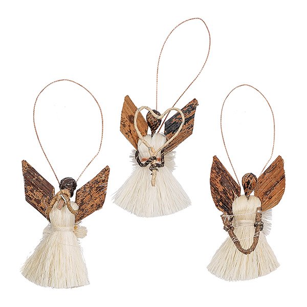 Anhänger Engel (Stückpreis), Sisal Anhänger Engel (Stückpreis), Sisal