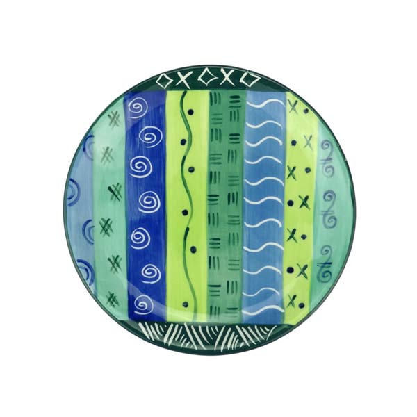 Frühstücksteller 19cm BLUE&GREEN, Keramik Kapula / CONTIGO Fairtrade Onlineshop