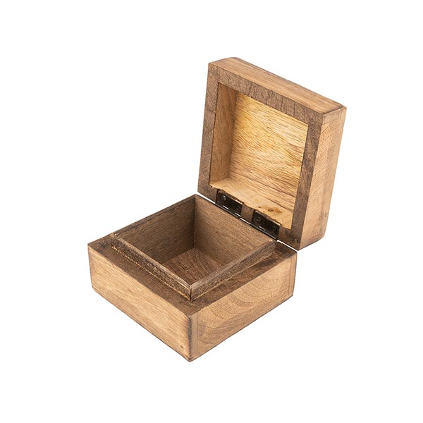Holzschachtel Aufbewahrung 10cm mit Schnitzerei , Mangoholz / CONTIGO Fairtrade Onlineshop