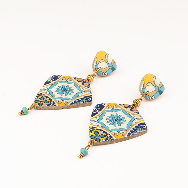 Ohrringe DOUBLE Drachen, Fliese / CONTIGO Fairtrade Onlineshop
