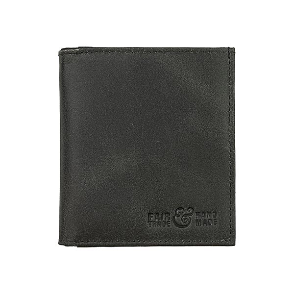 Börse Vintage-VIENNA 9x10cm schwarz, Rindsleder