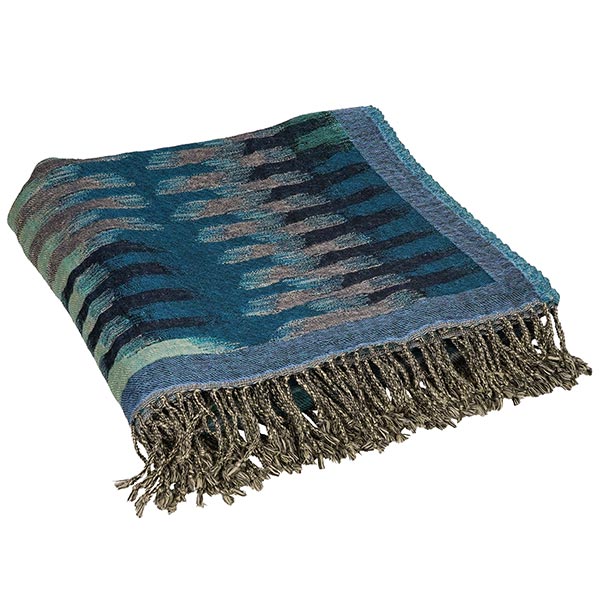 Wolldecke Plaid BEAM  200x140cm Blautöne, 100 % Wolle