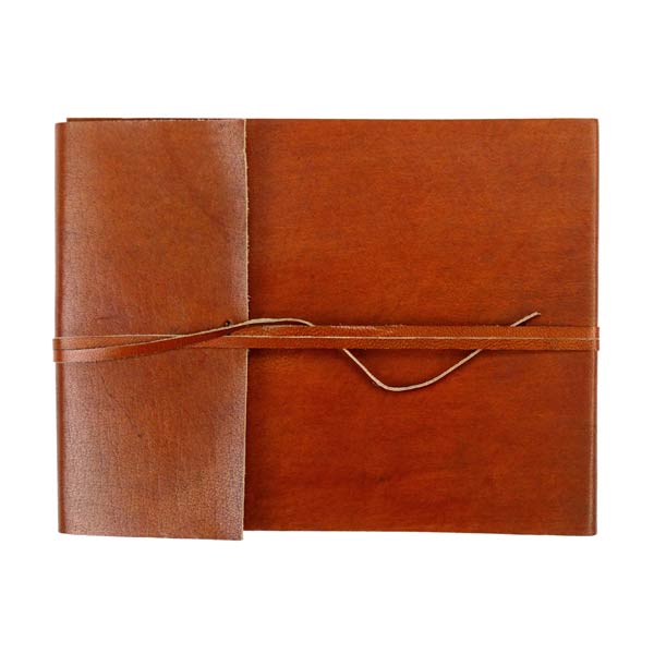 Fotoalbum, Sammelalbum, braun 25x18cm mit STRAP, Leder
