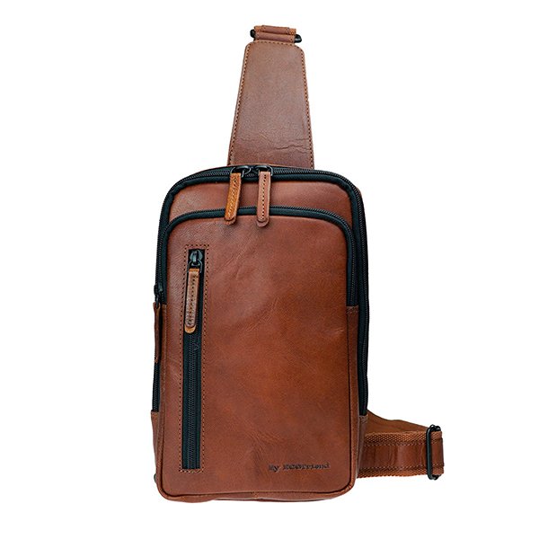 Crossbody Bag SPORTY chestnut, ECO-Ziegenleder