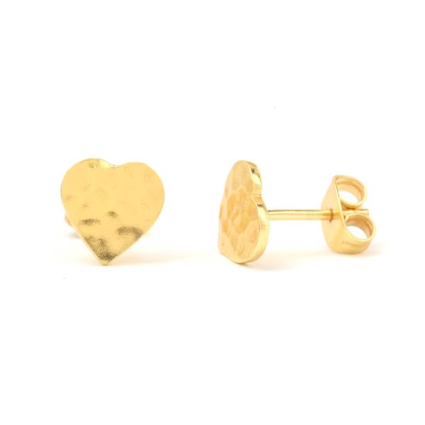 Ohrstecker, Herzchen, 22K vergoldet / CONTIGO Fairtrade Onlineshop