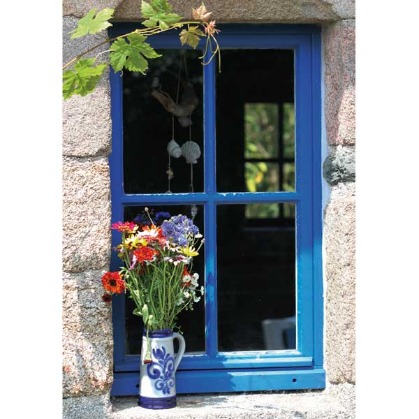 Grußkarte M hoch Sommerlicher Blumenstrauß / CONTIGO Fairtrade Onlineshop