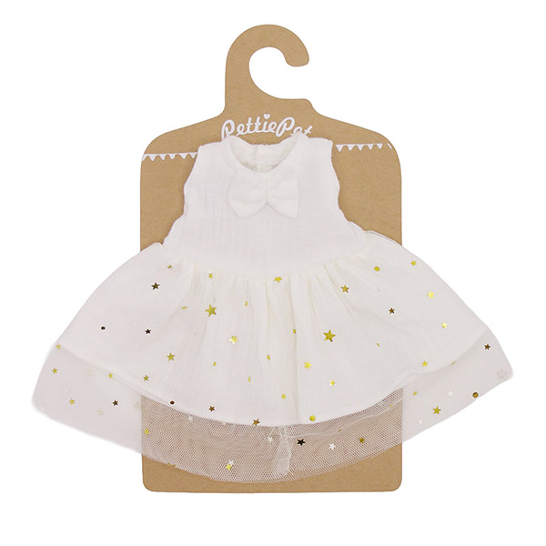 PettiePet Musselin Kleid mit Tüll, weiß / CONTIGO Fairtrade Onlineshop