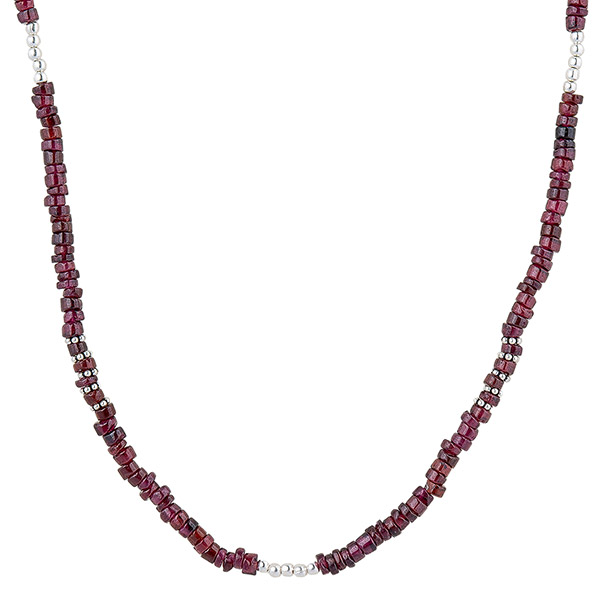 Halskette COLLIER Granat- und Silberperlchen / CONTIGO Fairtrade Onlineshop