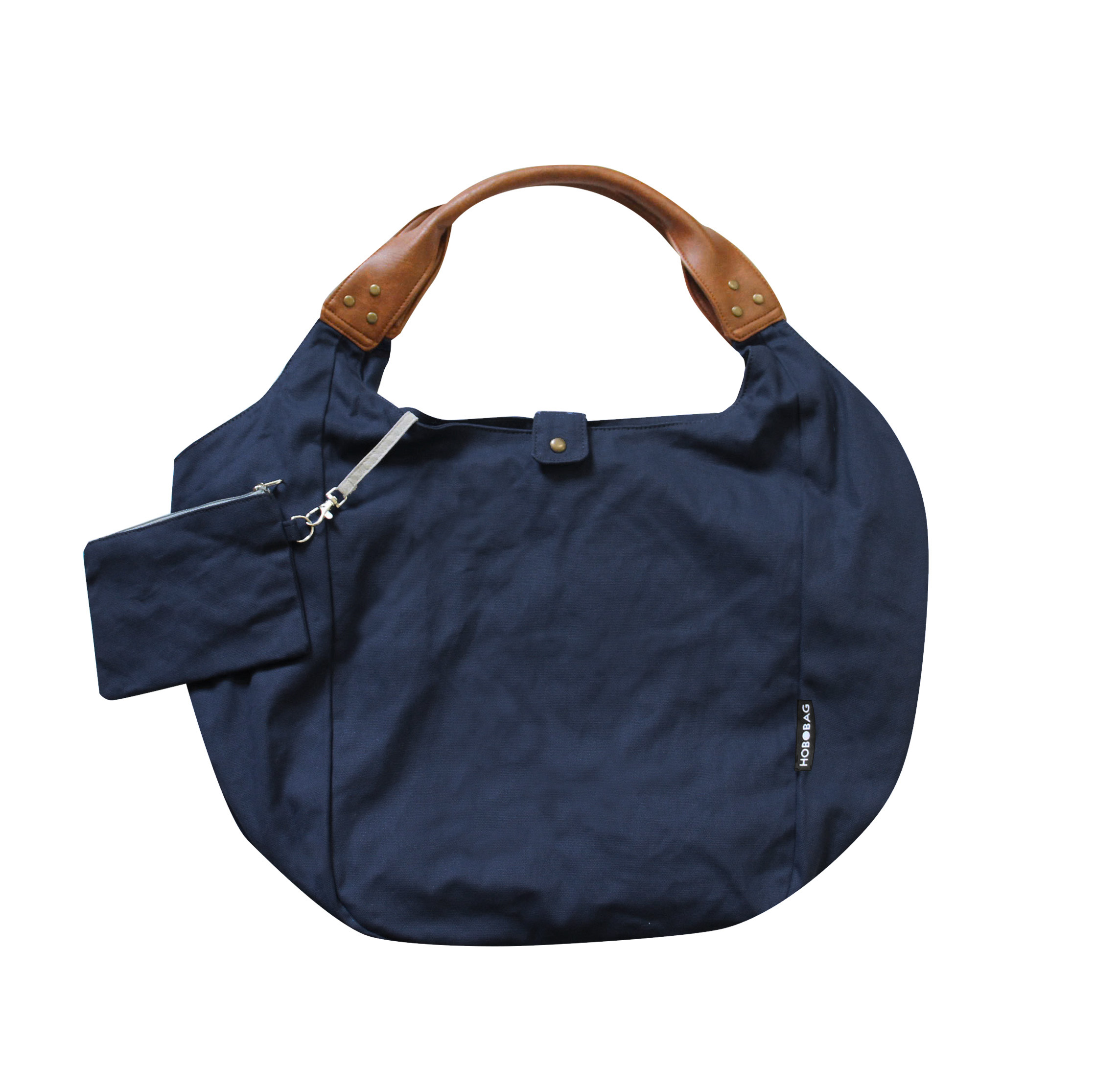 Tasche HOBOBAG, UNI dunkelblau, Baumwollcanvas