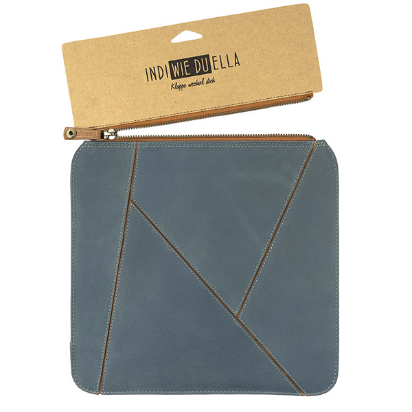 Wechselklappe DIAMOND IndiWIEDUella rauchblau, Vintageleder / CONTIGO Fairtrade Onlineshop