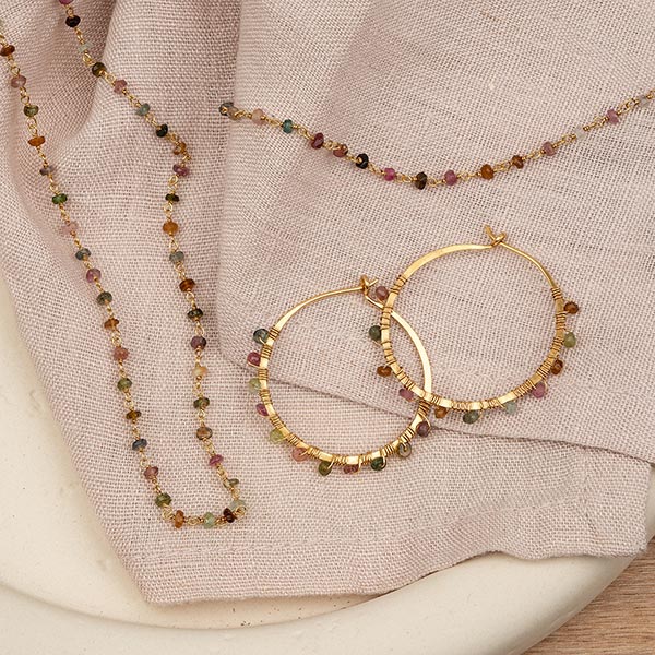 Armband Perlchen mit Turmalin, 22K vergoldet / CONTIGO Fairtrade Onlineshop