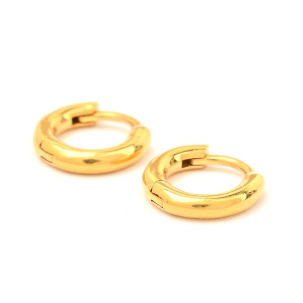 Ohrringe, Creole mini, 1 cm,  22K vergoldet / CONTIGO Fairtrade Onlineshop