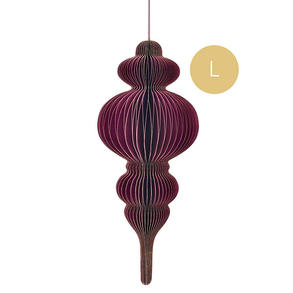 Papierdeko L ORNAMENT Origami 46cm beere, Goldrand Papierdeko L ORNAMENT Origami 46cm beere, Goldrand