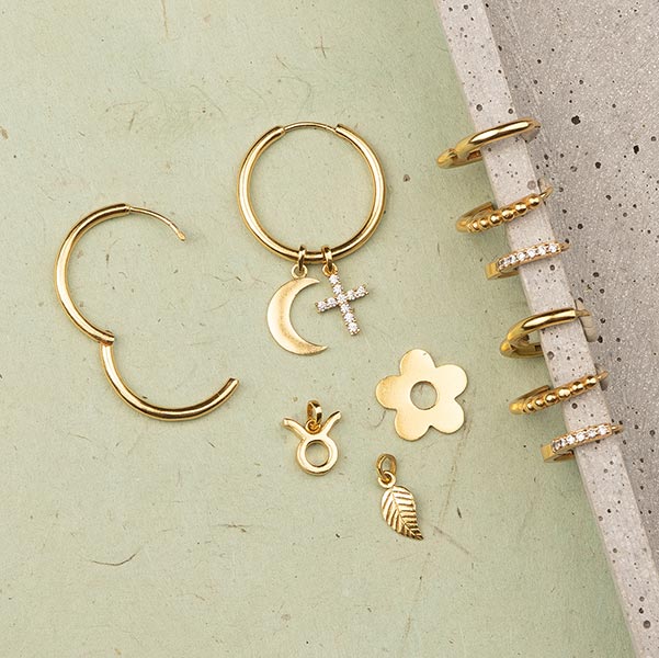 Anhänger, Sonne, rund, Mix&Match, 22K vergoldet / CONTIGO Fairtrade Onlineshop