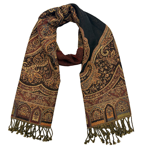 Wendestola LACE, blau-rot-braun-mix, 180x70cm Wolle / CONTIGO Fairtrade Onlineshop