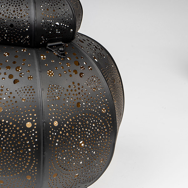 Laterne 39x24 cm, ORIENTAL LIGHTS, schwarz-gold, Eisenblech / CONTIGO Fairtrade Onlineshop