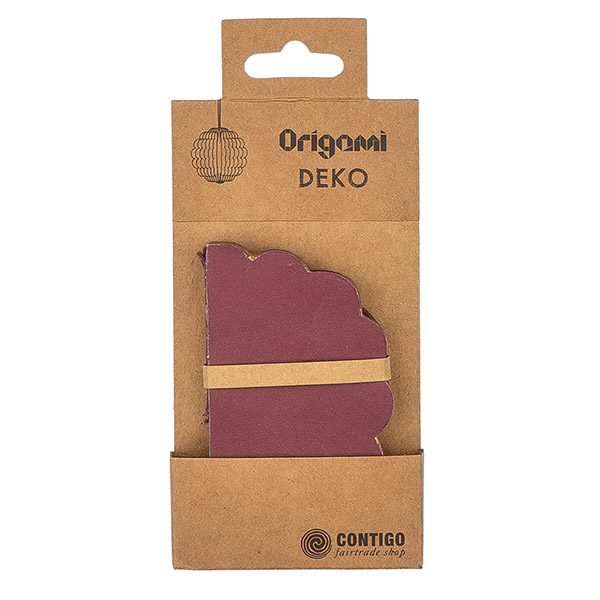Papierdeko Origami 10 cm SPHERE beere, Goldrand