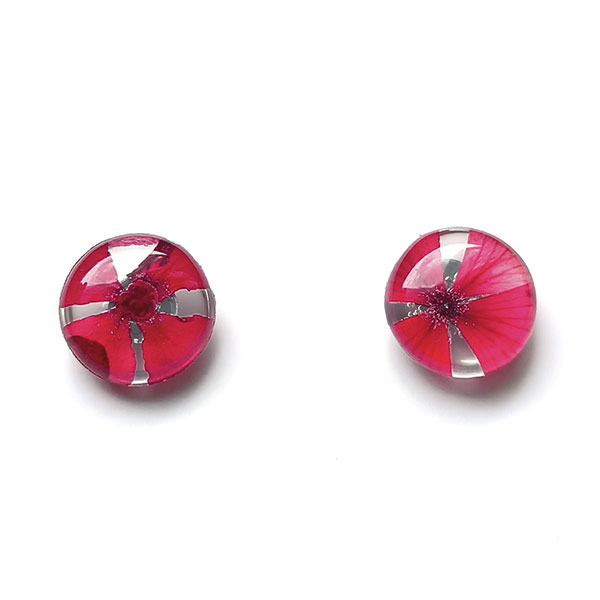 Ohrstecker BLÜTEN rot, Edelstahl