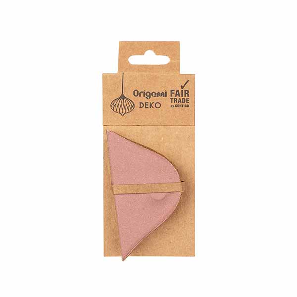 Papierdeko Origami 6,5cm ONION mauve, Goldrand / CONTIGO Fairtrade Onlineshop