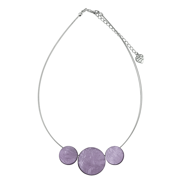 Halskette SCHEIBEN violett, Capiz Halskette SCHEIBEN violett, Capiz