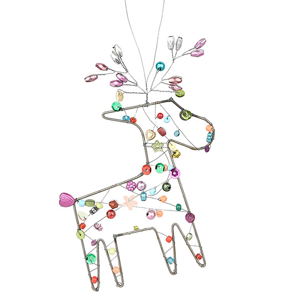 Perlendekoration ELCH 7x11cm, bunt / CONTIGO Fairtrade Onlineshop