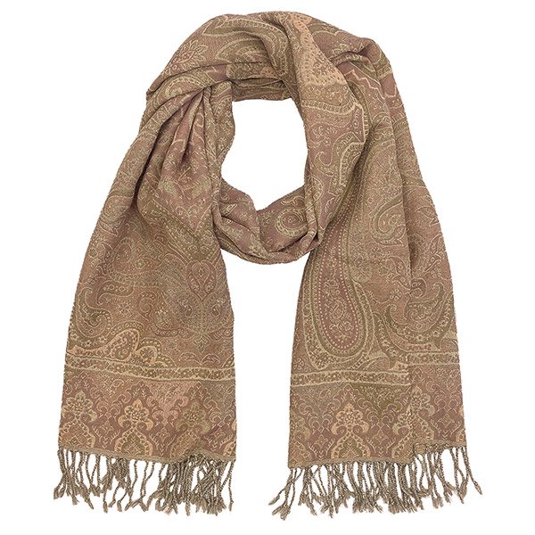 Wollschal PAISLEY beige-rose-weiß, 200x70cm, 100 % Wolle Wollschal PAISLEY beige-rose-weiß, 200x70cm, 100 % Wolle