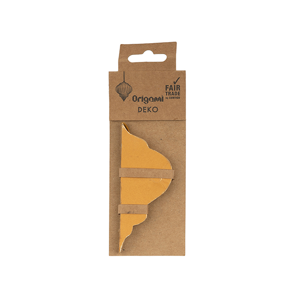 Papierdeko Origami DROP, 9 cm, goldgelb, Goldrand / CONTIGO Fairtrade Onlineshop