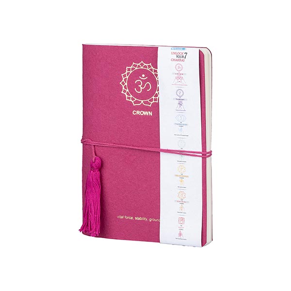 Notizbuch Chakra 18x13cm CROWN, Recyclingpapier handgeschöpft / CONTIGO Fairtrade Onlineshop
