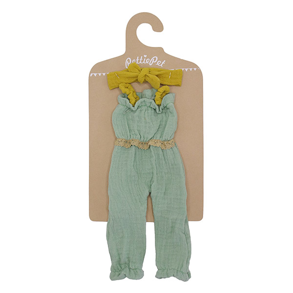 PettiePet Jumpsuit mit Stirnband, salbei / CONTIGO Fairtrade Onlineshop