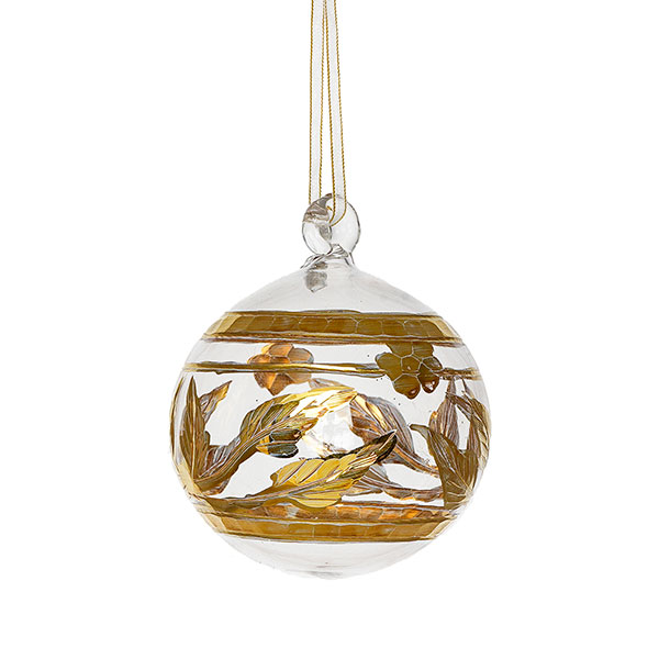 Glaskugel MULZUMA 6cm, transparent-gold