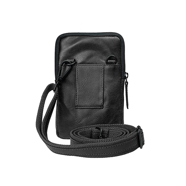 Handytasche SPORTY schwarz, Ziegenleder / CONTIGO Fairtrade Onlineshop