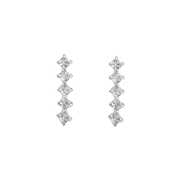Ohrstecker, Earclimber Zirkonia, versilbert / CONTIGO Fairtrade Onlineshop