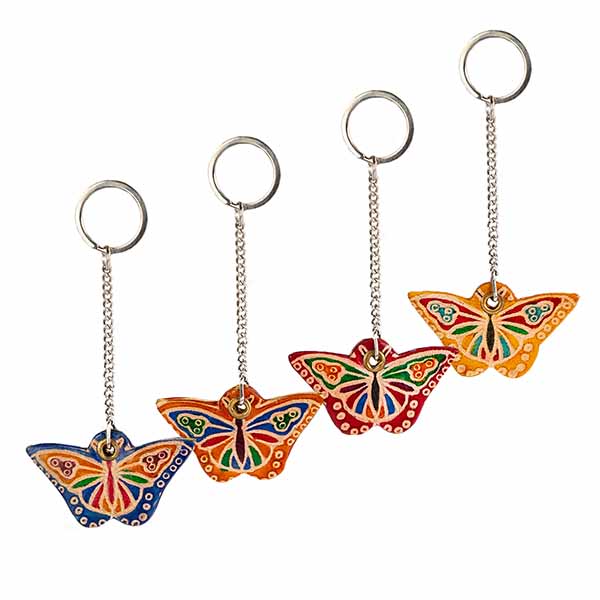 Schlüsselring Schmetterling Ziegenleder / CONTIGO Fairtrade Onlineshop