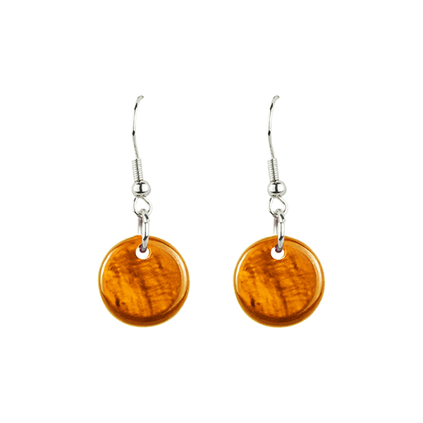 Ohrringe rund orange, Capiz