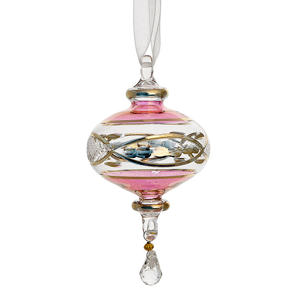 Glasdekoration Nurea Cristal, mauve-gold