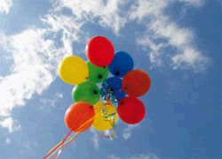 Postkarte  Bunte Luftballons