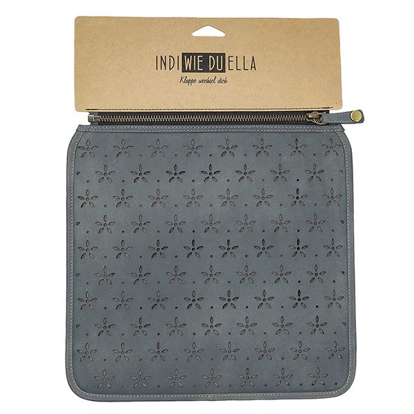 Wechselklappe CUT rauchblau IndiWIEDUella, Vintageleder / CONTIGO Fairtrade Onlineshop