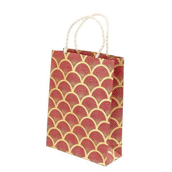 Geschenktüte S JAKOBSMUSCHEL, beere-gold, Loktapapier / CONTIGO Fairtrade Onlineshop