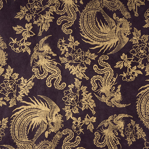 LOKTA Papierbogen, handgemacht, PHOENIX violet-gold