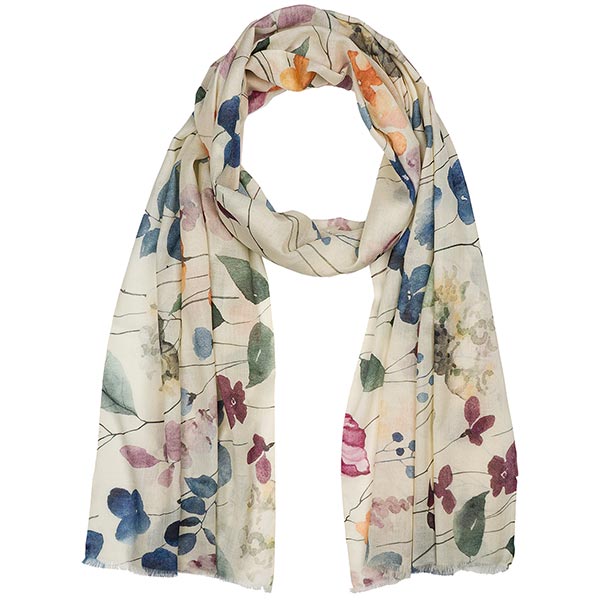 Schal 200x70, WILDFLOWER pastell, Modal-Baumwolle / CONTIGO Fairtrade Onlineshop