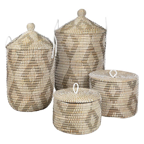 Aufbewahrungskorb 35x25cm DIAMOND mit Deckel, Kaisagras / CONTIGO Fairtrade Onlineshop