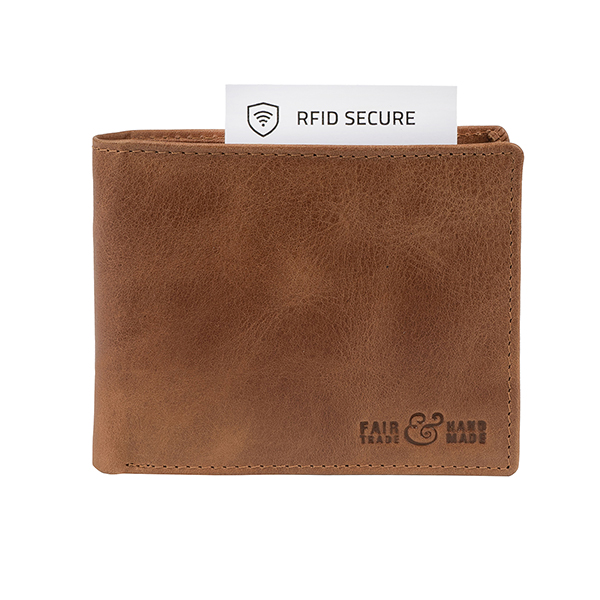 Börse Vintage-PAUL 12x9,5cm RFID secure braun, Rindsleder