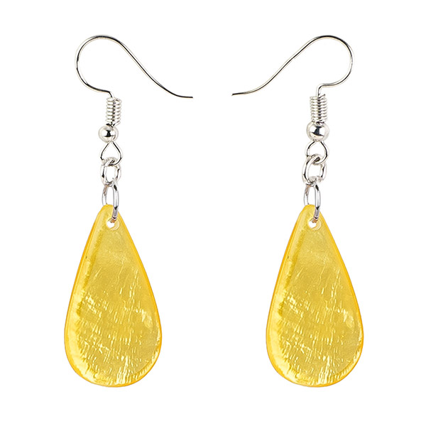 Ohrringe DROP goldgelb, Capiz / CONTIGO Fairtrade Onlineshop