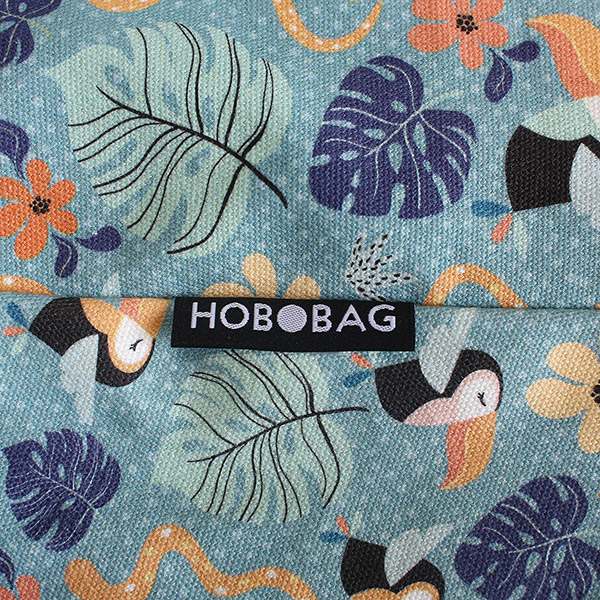 Tasche HOBOBAG BIRDY, türkis-blau, Baumwollcanvas / CONTIGO Fairtrade Onlineshop