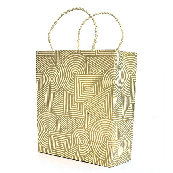 Geschenktüte M GEO natur-gold, Loktapapier handgeschöpft